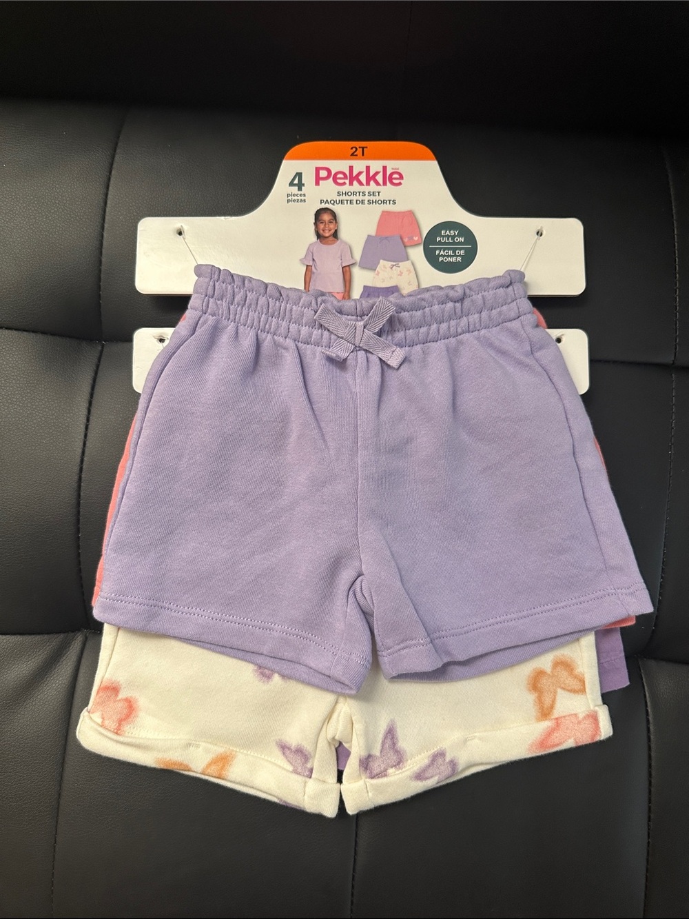 Pekkle Girls' Lavender Pull-On Knit Shorts